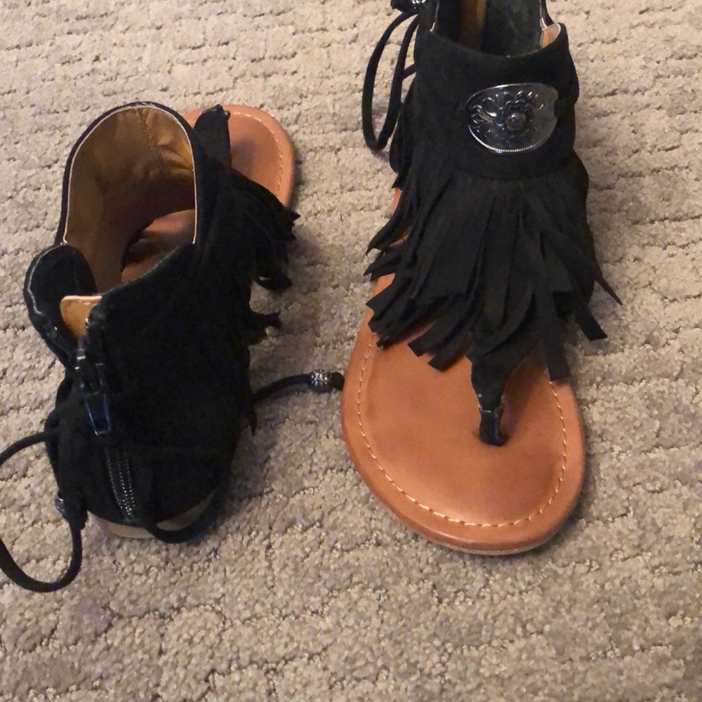 Zip up sandals probably worn once